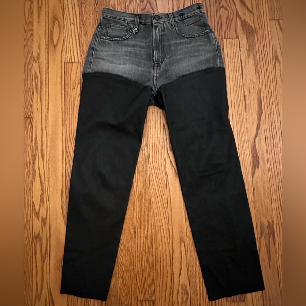 R13 Lamb leather straight leg pants